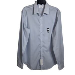 Calvin Klein Steel Men's Slim-Fit Stretch Dress Shirt, mist 16 34-35 $85